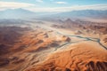 Aerial view of the Atacama desert, Chile, AI generated