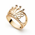 Surrealist-inspired Gold Ring With Crown Design