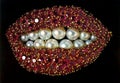 Surrealist Salvador Dali Jewelry Ruby Lips Pearls Rubies Diamonds Gold Pendant Spanish Theatre-Museum Figueres Surrealism Laugh 