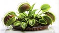 A Surrealist Venus Flytrap Captivating Carnivorous Flora Isolated on White for Nature Lovers and Botanical Enthusiasts Royalty Free Stock Photo