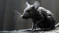 Surrealistic Black Mouse In Zbrush Style With Shallow Depth Of Field