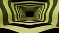 Surrealistic Black And Yellow Striped Tunnel: A Psychedelic Journey