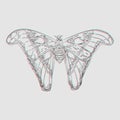 Surrealistic butterfly on a grey background