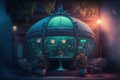 Surrealistic cafe in dreamlike fairytale art nouveau style. Surreal caffeteria in vintage style. Generated AI.