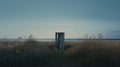 Surrealistic Door On Oceanic Grass A Poetic Visual Journey