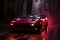 Surrealistic fusion lamborghini countach reimagined by jessica davidson in misty photorealism