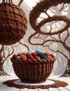 Surrealistic Knitted Basket