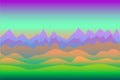 Surrealistic landscape background with mountains, with the space for text Royalty Free Stock Photo