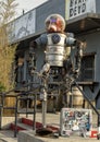 Surrealistic metal robot scupture Deep Ellum, Dallas, Texas