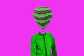 Surrealistic minimal concept. A balloon instead of a human head. Minimalism and surrealism