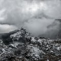 Surrealistic mountain landscape