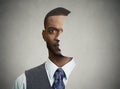 Surrealistic portrait front with cut out profile of a young man Royalty Free Stock Photo