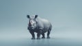 Surrealistic Rhino Walking In Water: A Japanese Minimalism Photography