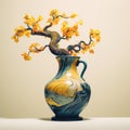 surrealistic vase in van Gogh style minimalism , generated by AI