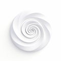 Surrealistic White Spiral 3d Cream Plate On Isolated Background