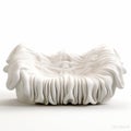 Surrealistic White Wavy Furniture: 3d Cotton Cover Sofa