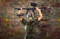 Surrender paintball game Royalty Free Stock Photo