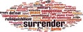 Surrender word cloud Royalty Free Stock Photo