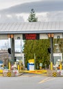 Surrey, Canada - Mar 29, 2020: Closed Canada border lanes during Covid-19 virus