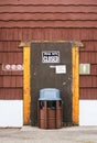 Surrey, Canada - Mar 29, 2020: Peace Arch Park restroom closed Covid-19 notice Royalty Free Stock Photo