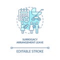 Surrogacy arrangement leave blue concept icon