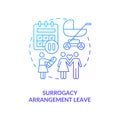 Surrogacy arrangement leave blue gradient icon