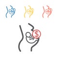 Surrogacy line icon. Vector signs for web graphics. Royalty Free Stock Photo