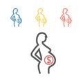 Surrogacy line icon. Vector signs for web graphics. Royalty Free Stock Photo