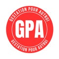 Surrogacy symbol called GPA gestation pour autrui in French language