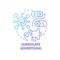 Surrogate advertising blue gradient concept icon