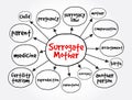 Surrogate mother mind map, concept for presentations and reports