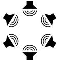 Surround sound icon on white background. surround sound symbol. flat style