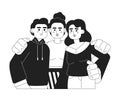 Surround yourself with good people 2D vector monochrome isolated spot illustration