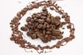 Surrounded coffee beans