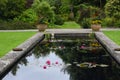 Pond, Tintinhull Garden, Somerset, England Royalty Free Stock Photo