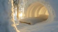 Surrounded by pure white snow these napping rooms allow guests to snuggle up in soft blankets and doze off under the