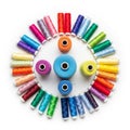 Are surrounded by smaller spools, creating a gradient effect that Royalty Free Stock Photo