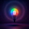 Surrounding the bulb is a subtle halo effect adding depth to the Royalty Free Stock Photo
