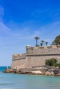 Surrounding city wall at the sea in Peniscola Royalty Free Stock Photo