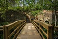 Wooden staircase in Stanislaus fountain park