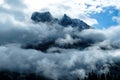Foggy Mountain Peaks Silhouette Royalty Free Stock Photo