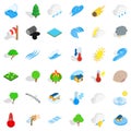 Surrounding space icons set, isometric style