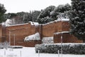 Surrounding walls of Rome under snow Royalty Free Stock Photo