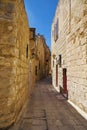 The narrow street of Mdina, the old capital of Malta