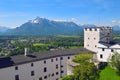 Surroundings of Salzburg from the height of the Hohensalzburg Fortress, Austria Royalty Free Stock Photo
