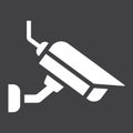 Surveilance camera solid icon, security and cctv