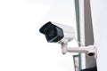 Surveillance camera, against the backdrop of a white house Royalty Free Stock Photo