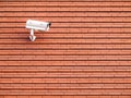 Surveillance camera against wall Royalty Free Stock Photo