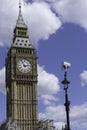 Surveillance camera with Big Ben in background Royalty Free Stock Photo