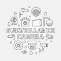 Surveillance camera illustration - vector CCTV symbol Royalty Free Stock Photo